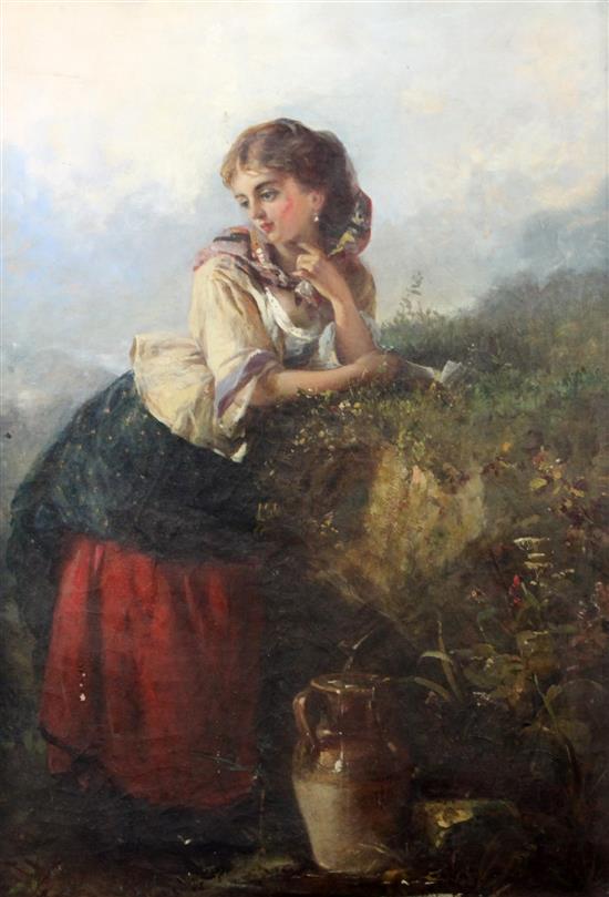 Thomas Kent Pelham (fl.1860-1891) The Love Letter 29.5 x 21in.